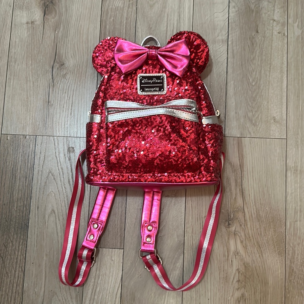 Loungefly Disney Pink Sequin Minnie Backpack